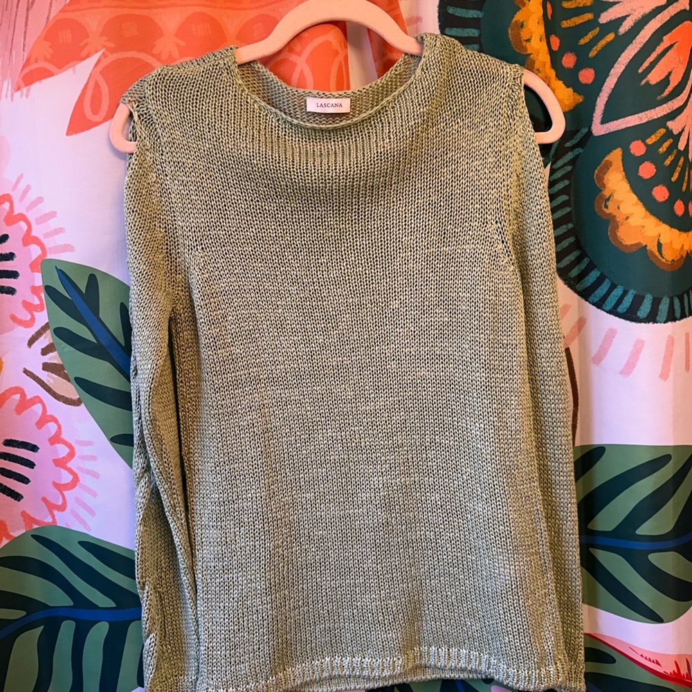 lascana light green knit sweater - us 4/6